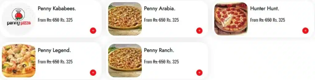 Penny Pizza Signature Pizzas & their Prices