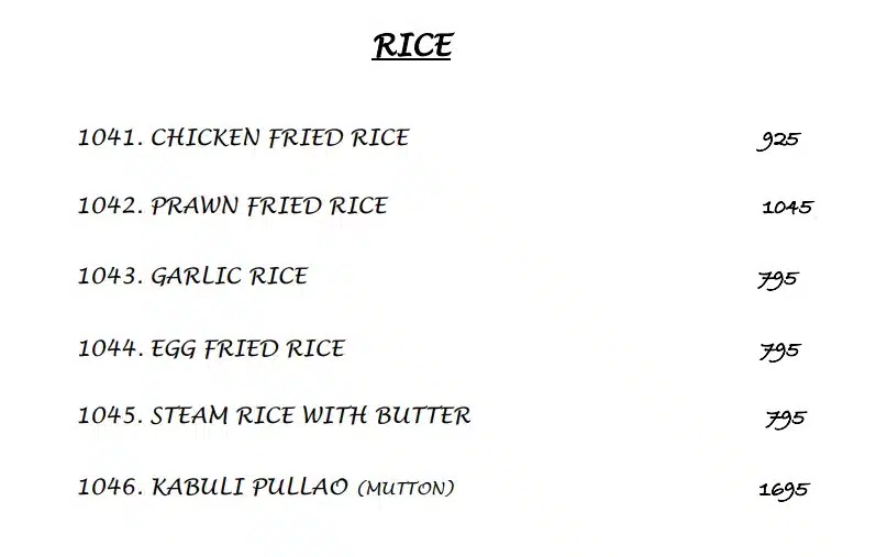 KOLACHI Do Darya RICE DHISHES & PRICES