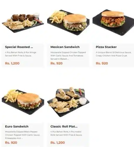 Cheezious Sandwhiches & Platters Prices