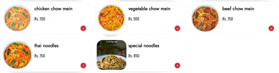 Redapple Noodles prices