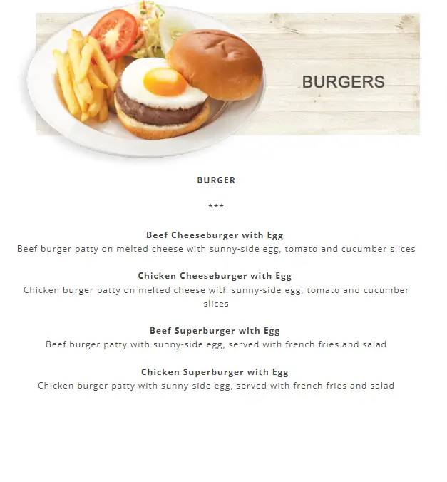 Hans Burger Menu Prices