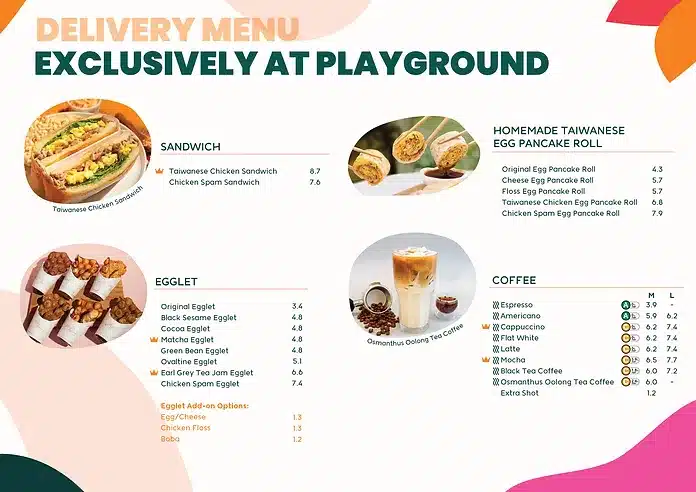 Playground Exclusive Menu Prices Singapore