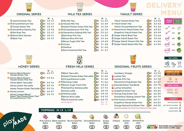 Playmade Menu Prices Singapore