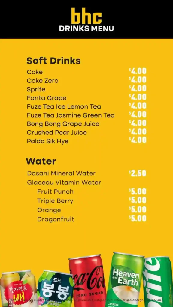 BHC Drinks Menu