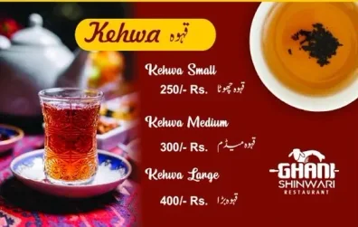 Ghani Shinwari Kehwa Menu