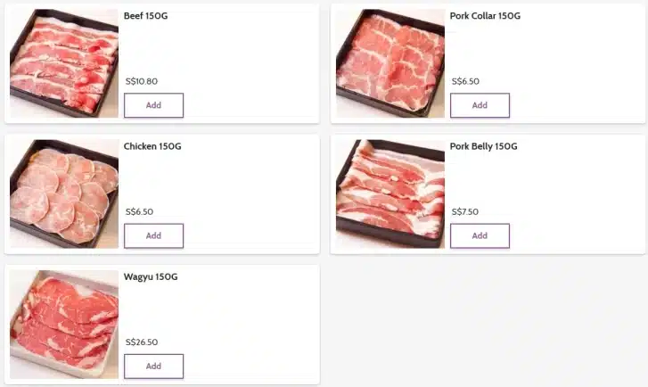 Shabu Sai Meats Menu Prices