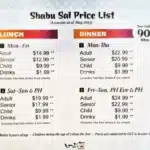 Shabu Sai Menu Prices