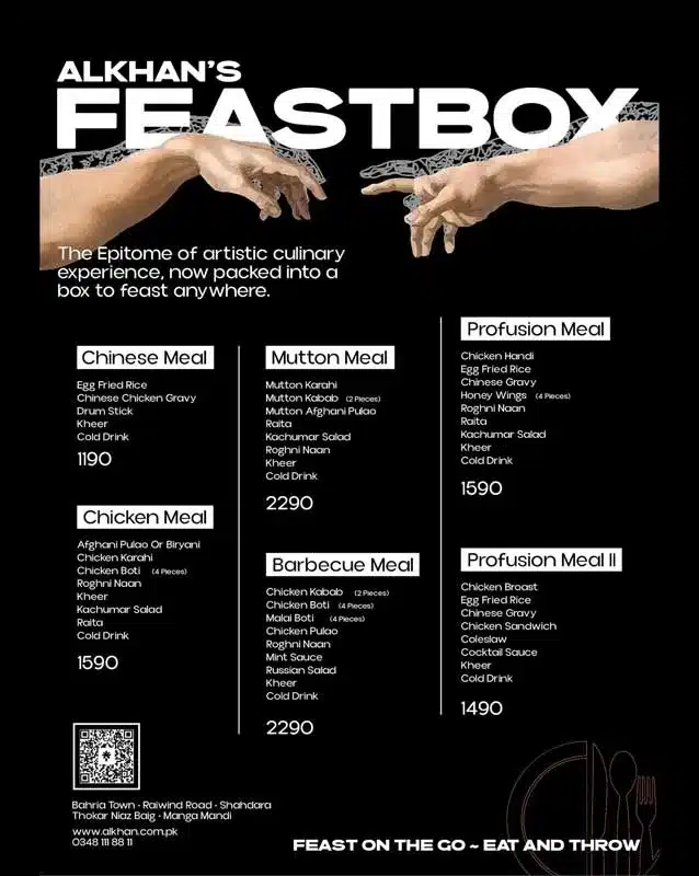 AL Khan Feastbox Menu Prices