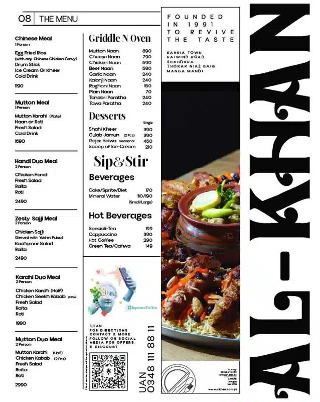 Al Khan Menu Page 2