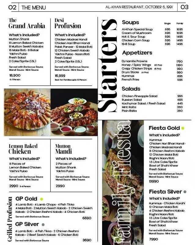 Al Khan Menu Page 3