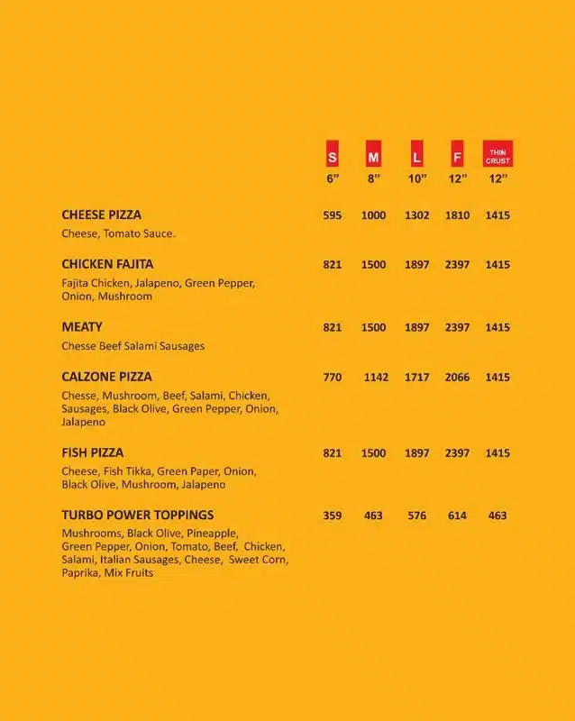 Chief Grill Pizza Menu Prices 2