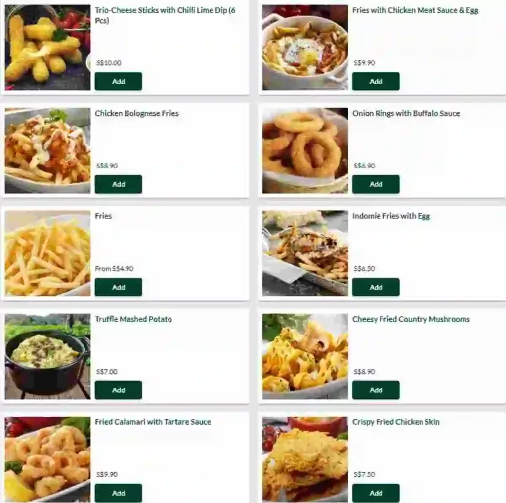 Tenderbest Sides & Starters Menu