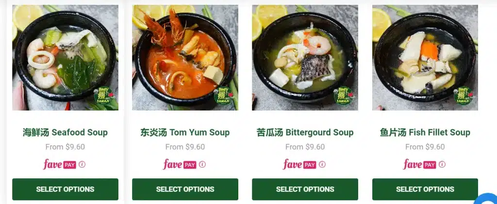 Buey Tahan Soups Menu