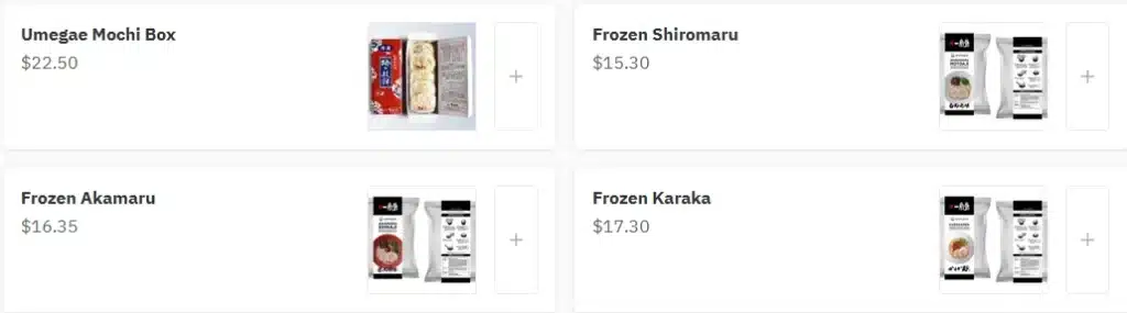 Ippodu Frozen Items Menu Prices