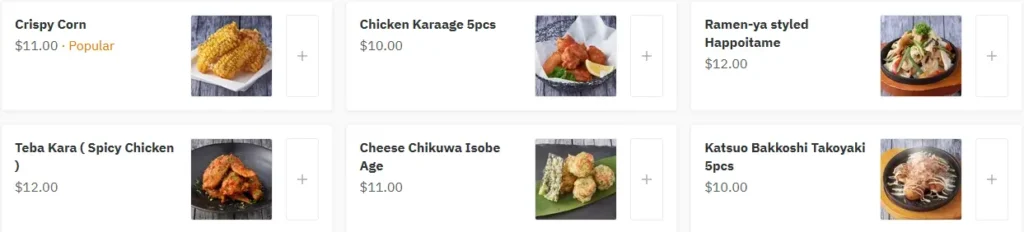 Ippodu Sides Menu Prices