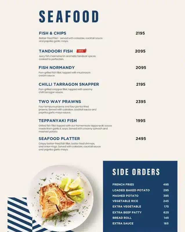 Roasters Coffee House & Grill Seafood & Side Orders Menu