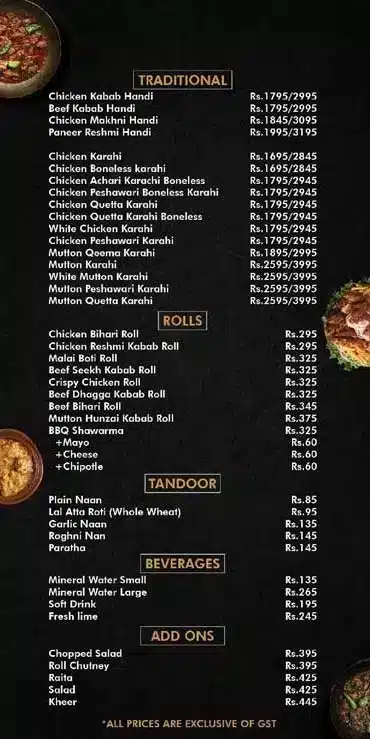 Angeethi Restaurant Menu Page 2