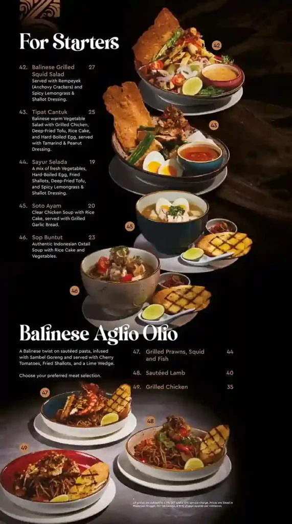 OLE OLE BALI Menu Page 4