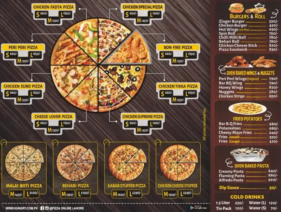 Pizza Online Menu Prices Page 1